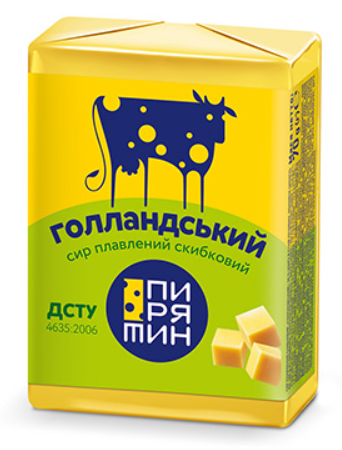 Сир Пирятин плавлений скибковий Голландський 38% жиру, 70г
